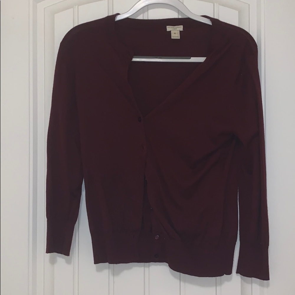 Burgundy j crew cardigan